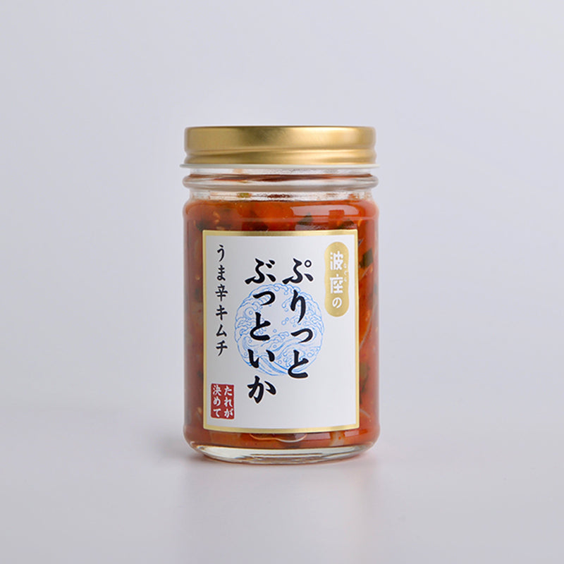 ぷりっとぶっといかうま辛キムチ 丸ビン130g | イカの塩辛通販 三陸